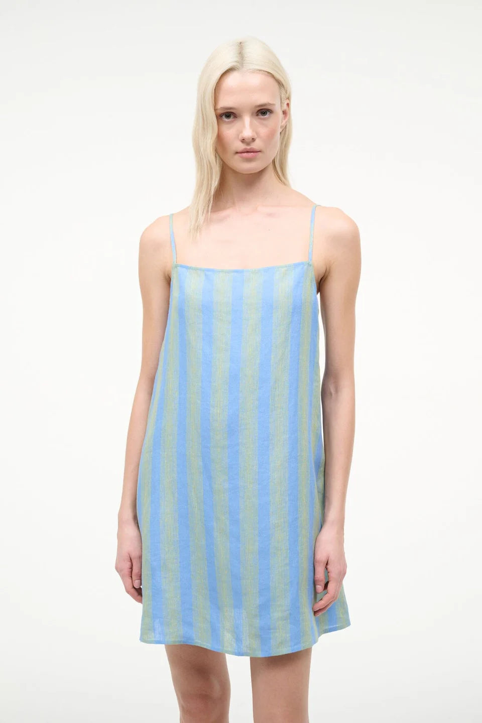 Laura Linen Mini Dress in Seaport Stripe