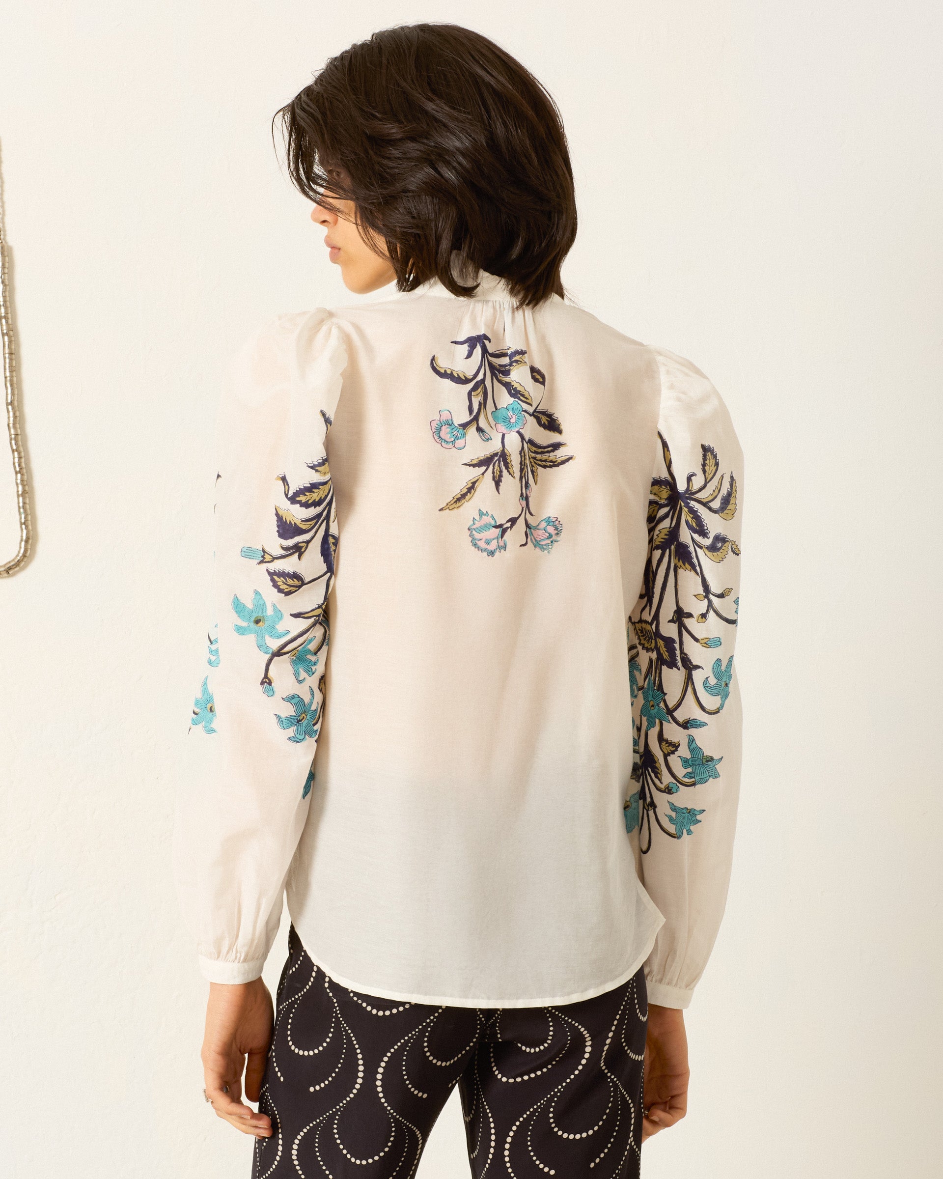Annabel Misted Lily Shirt in Off-White