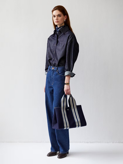 Traversée Navy Equestrian Flannel