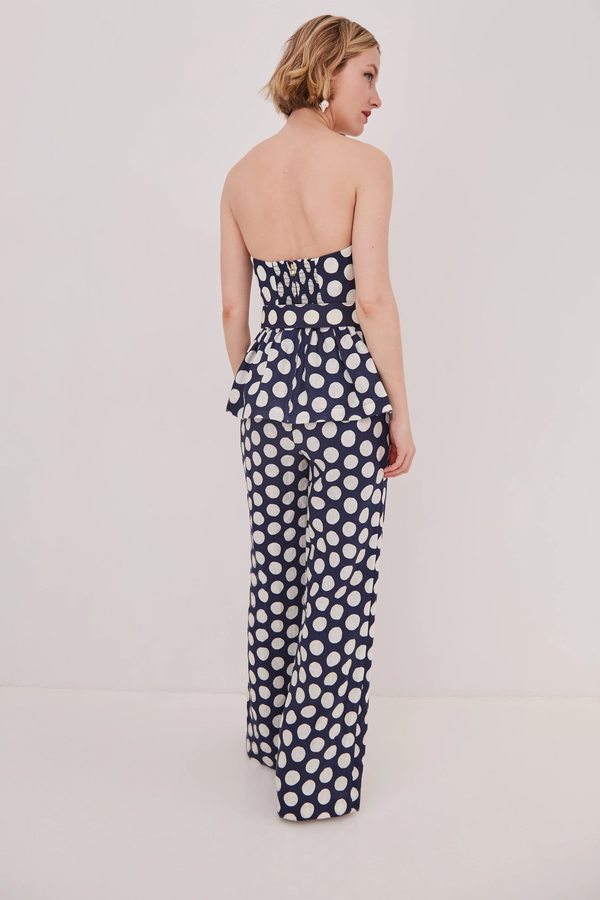 Sunflower Pant in Celeste Navy Dot