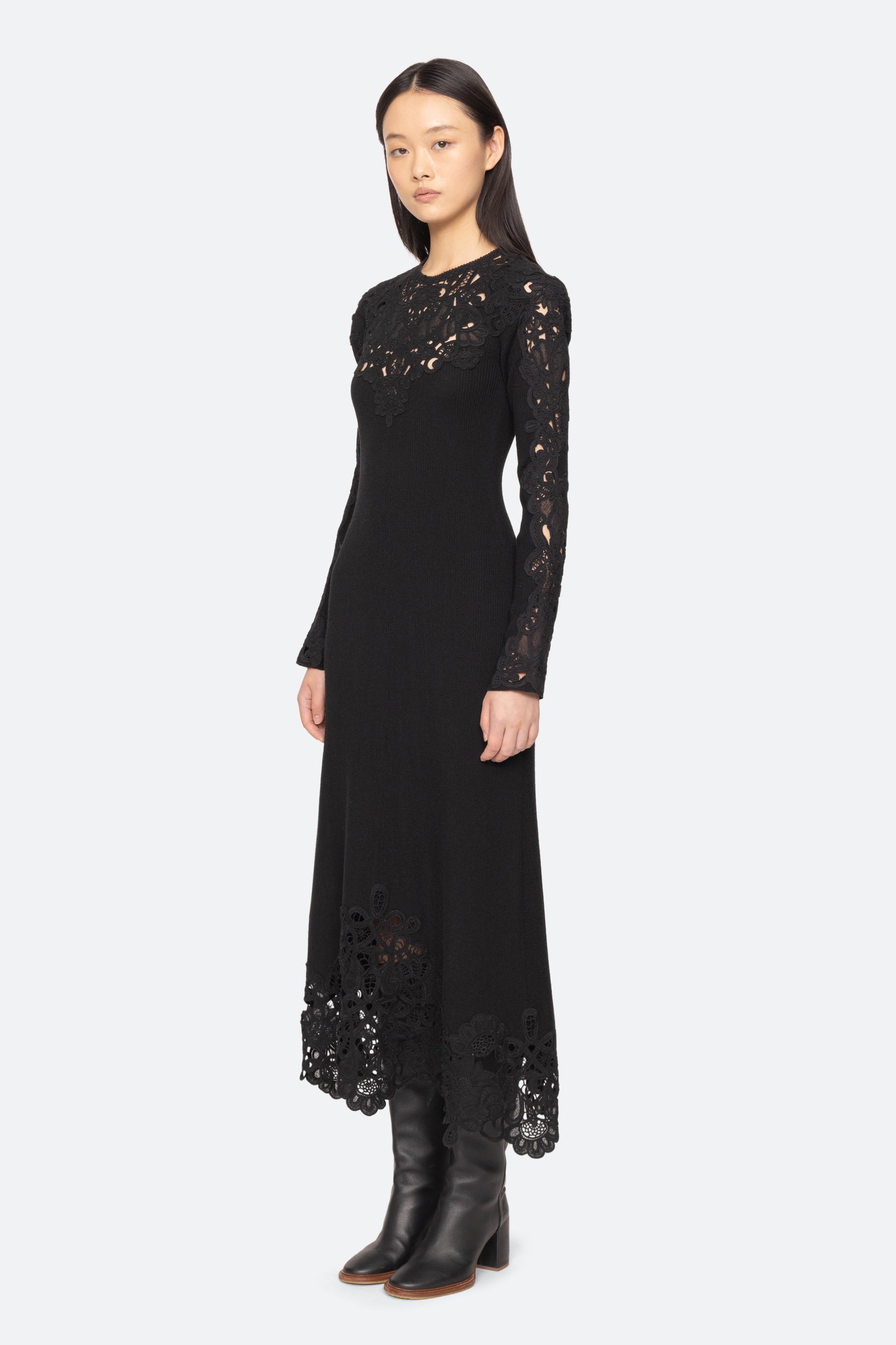 Adelina L/S Dress in Black