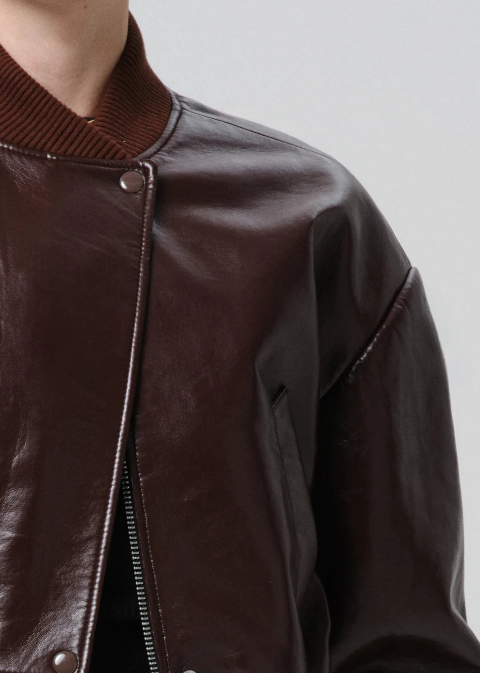 Camille Moto Jacket In Burgundy
