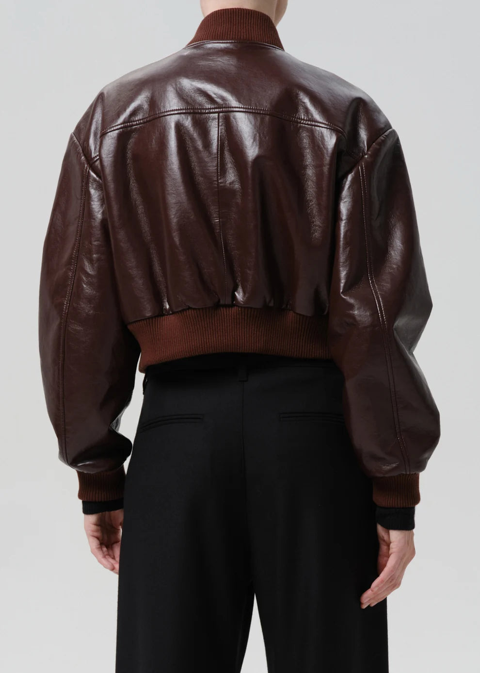 Camille Moto Jacket In Burgundy