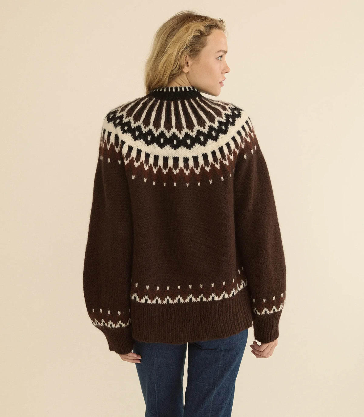 Hue Cardigan in Brun Aberdeen FairIsle