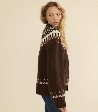 Hue Cardigan in Brun Aberdeen FairIsle
