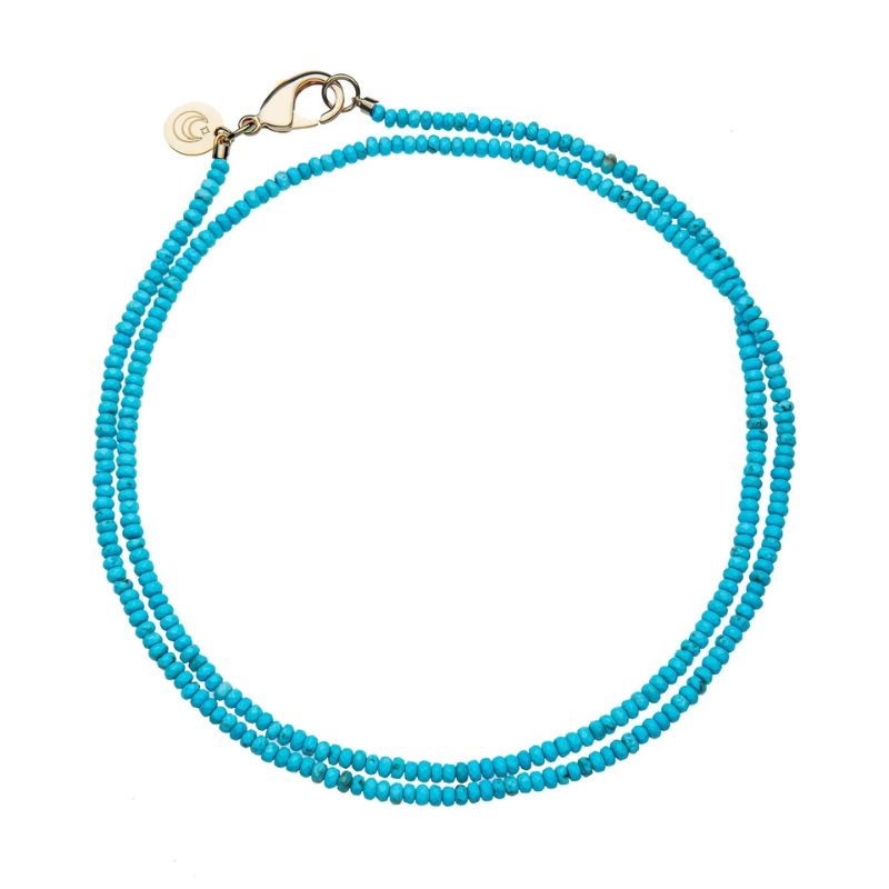 Double Wrap Beaded Necklace in Turquoise