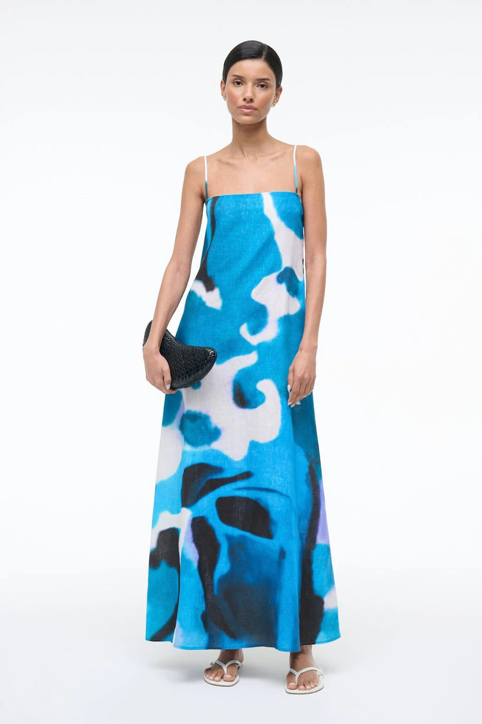 Laura Linen Dress in Blue Haze