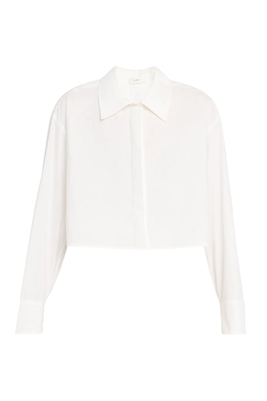Maude Cropped Cotton Shirt in White