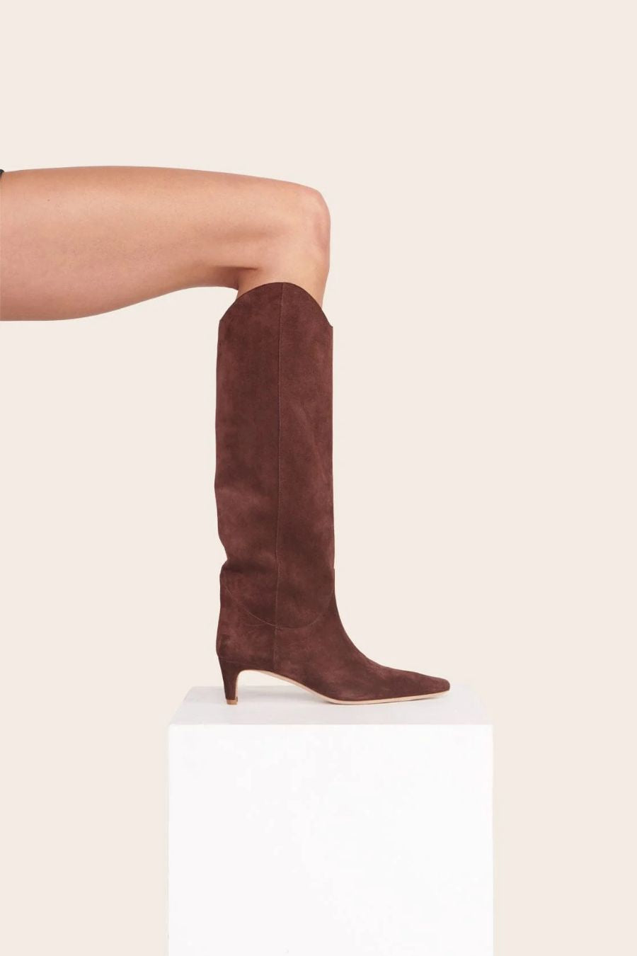 Western Wally Boot in Mahogany Suede
