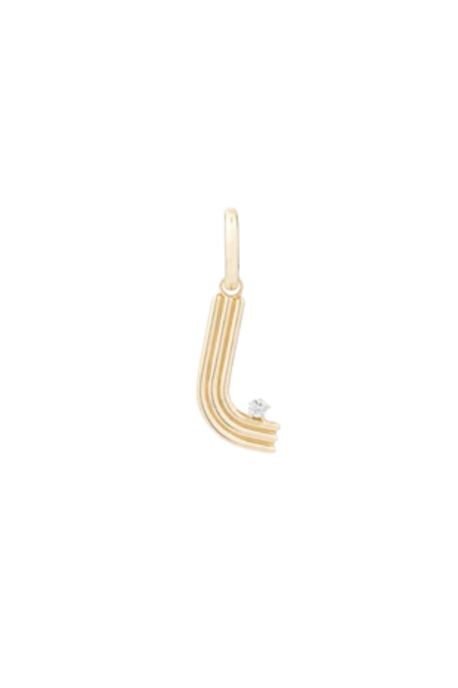 Groovy Diamond L Initial Hinged Charm