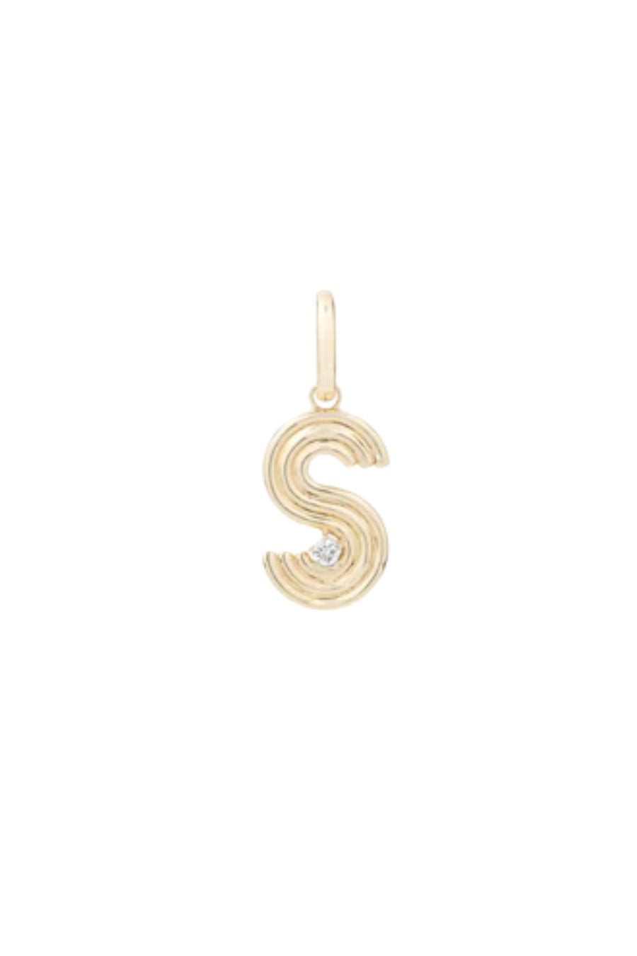 Groovy Diamond S Initial Hinged Charm