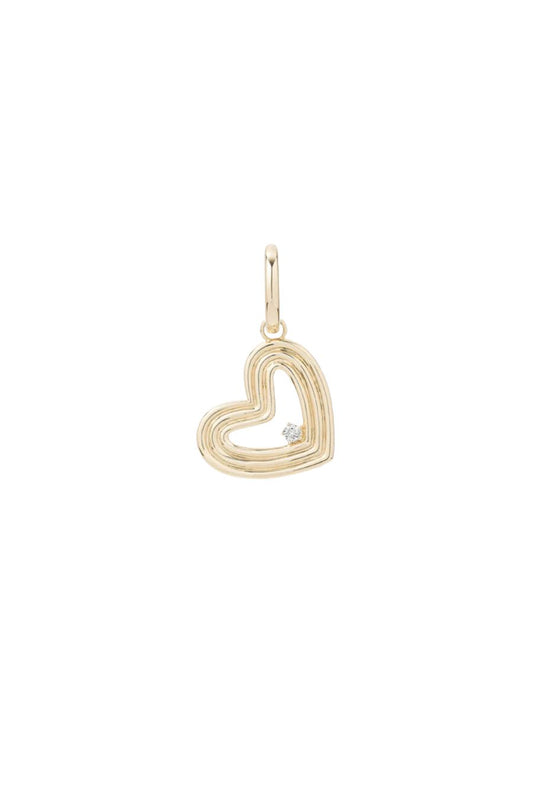Groovy Diamond Heart Hinged Charm