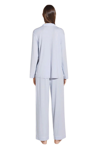 Gisele Long PJ Set in Ice Blue/Ivory