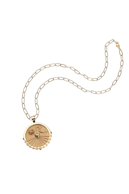 FOREVER Sundial Pendant Coin Necklace