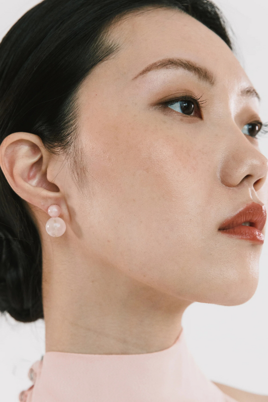 Cara Earrings in Rose Quartz