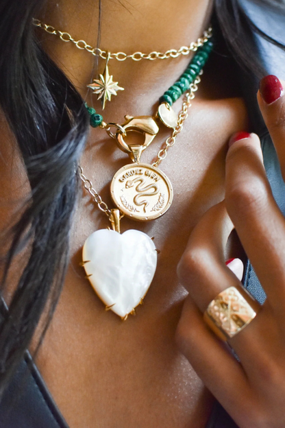 LOVE Carry Your Heart Pendant in Mother of Pearl