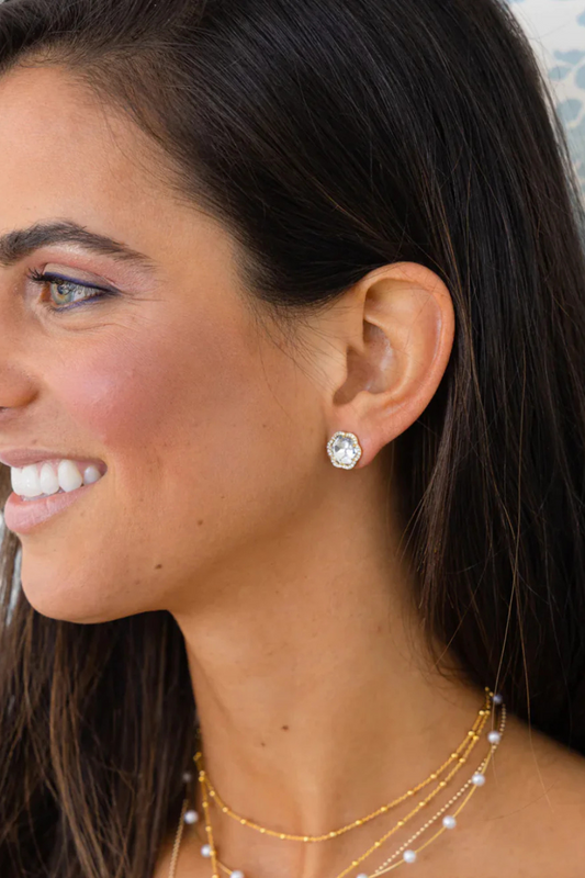 Crystal Flower Stud