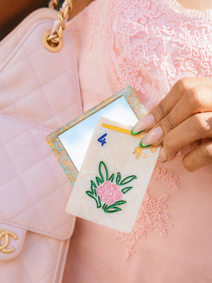 Flower Mahjong Compact Mirror