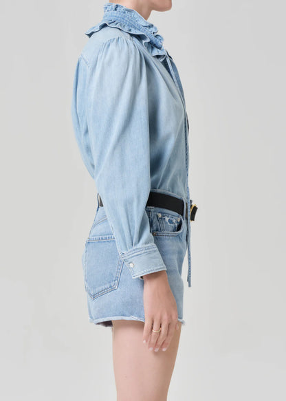 Calista Frill Collar Shirt in Skylar