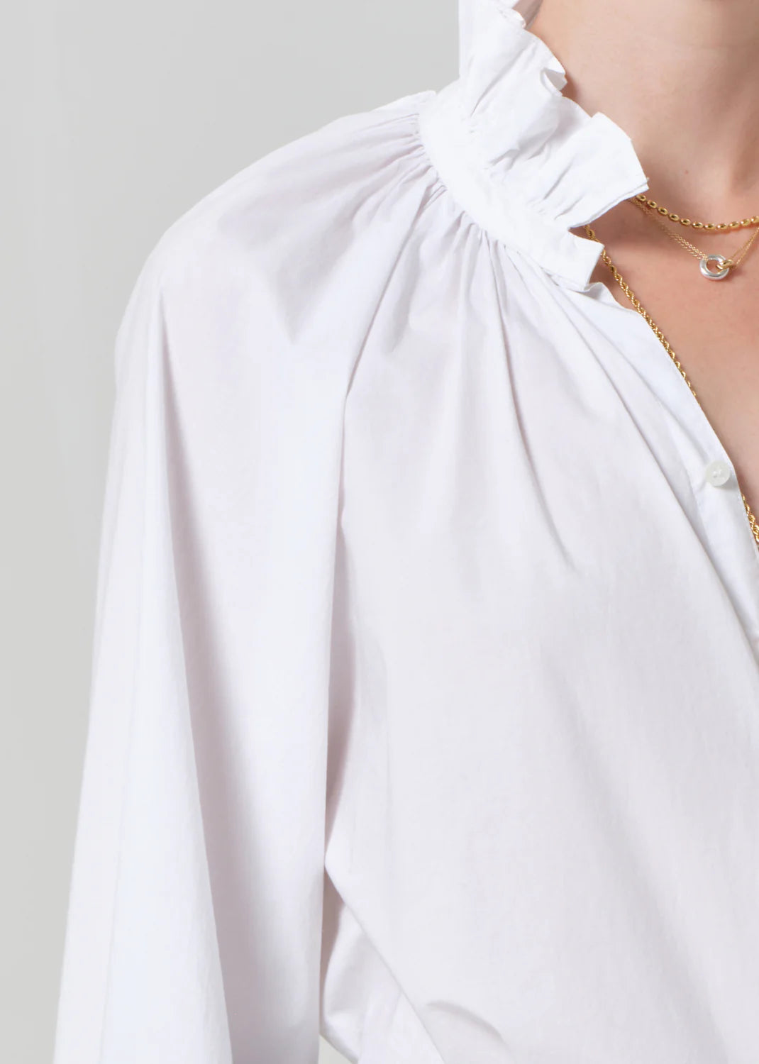 Loretta Ruffle Top in Optic White