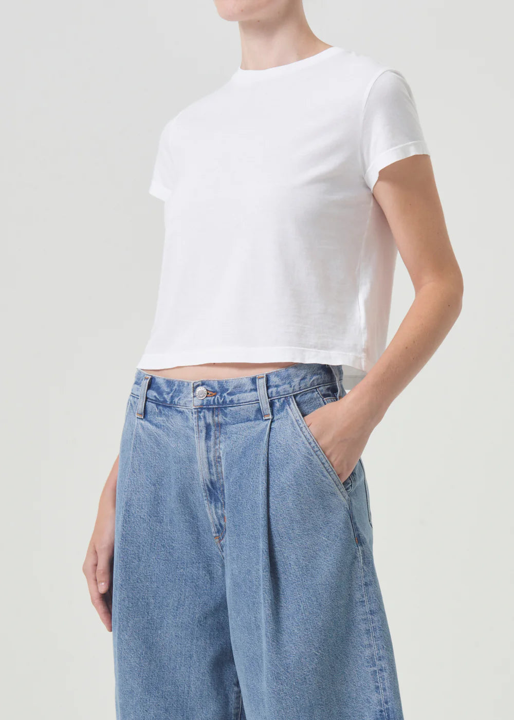 Adine Shrunken Tee in White