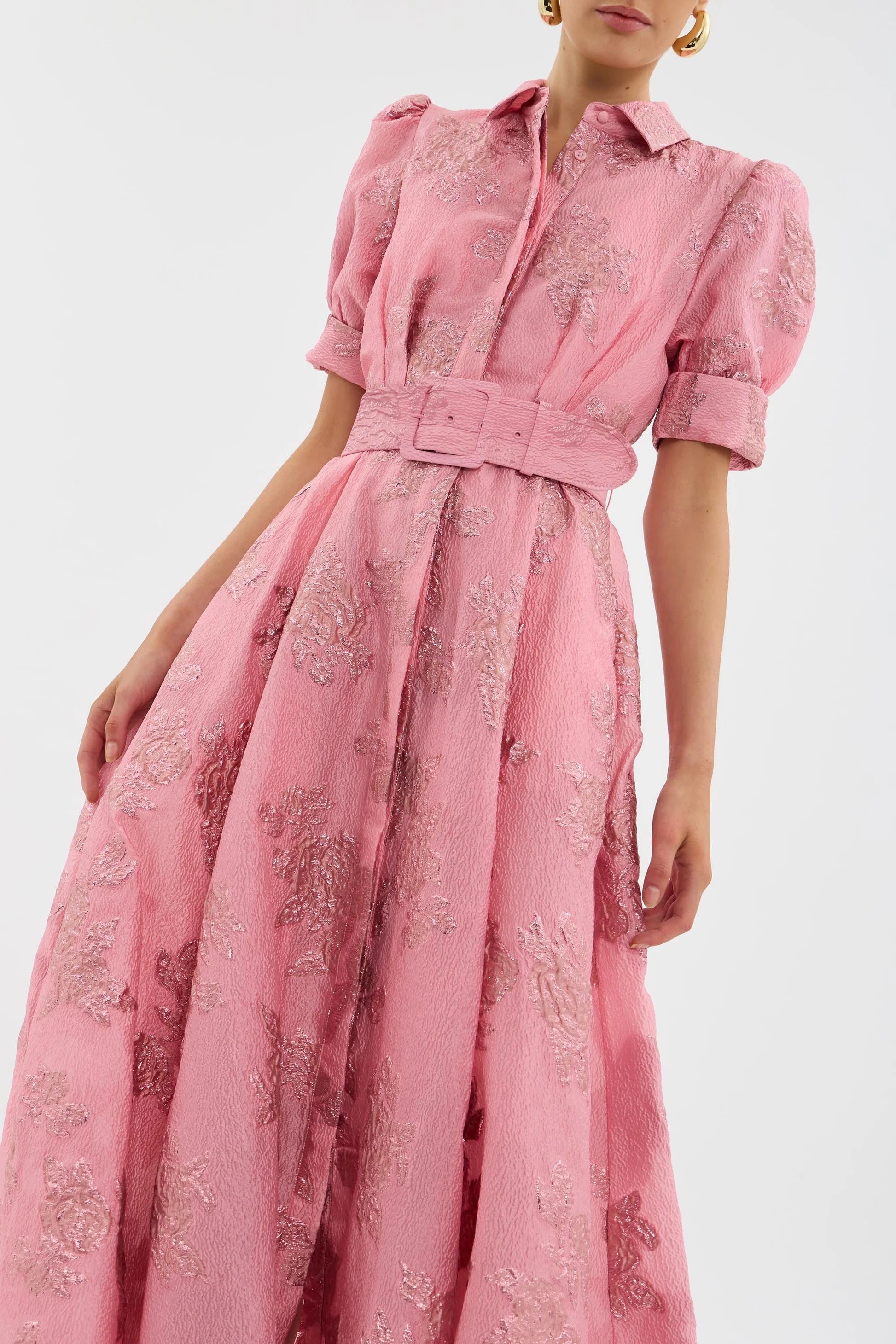 Annette Button Gown in Pink