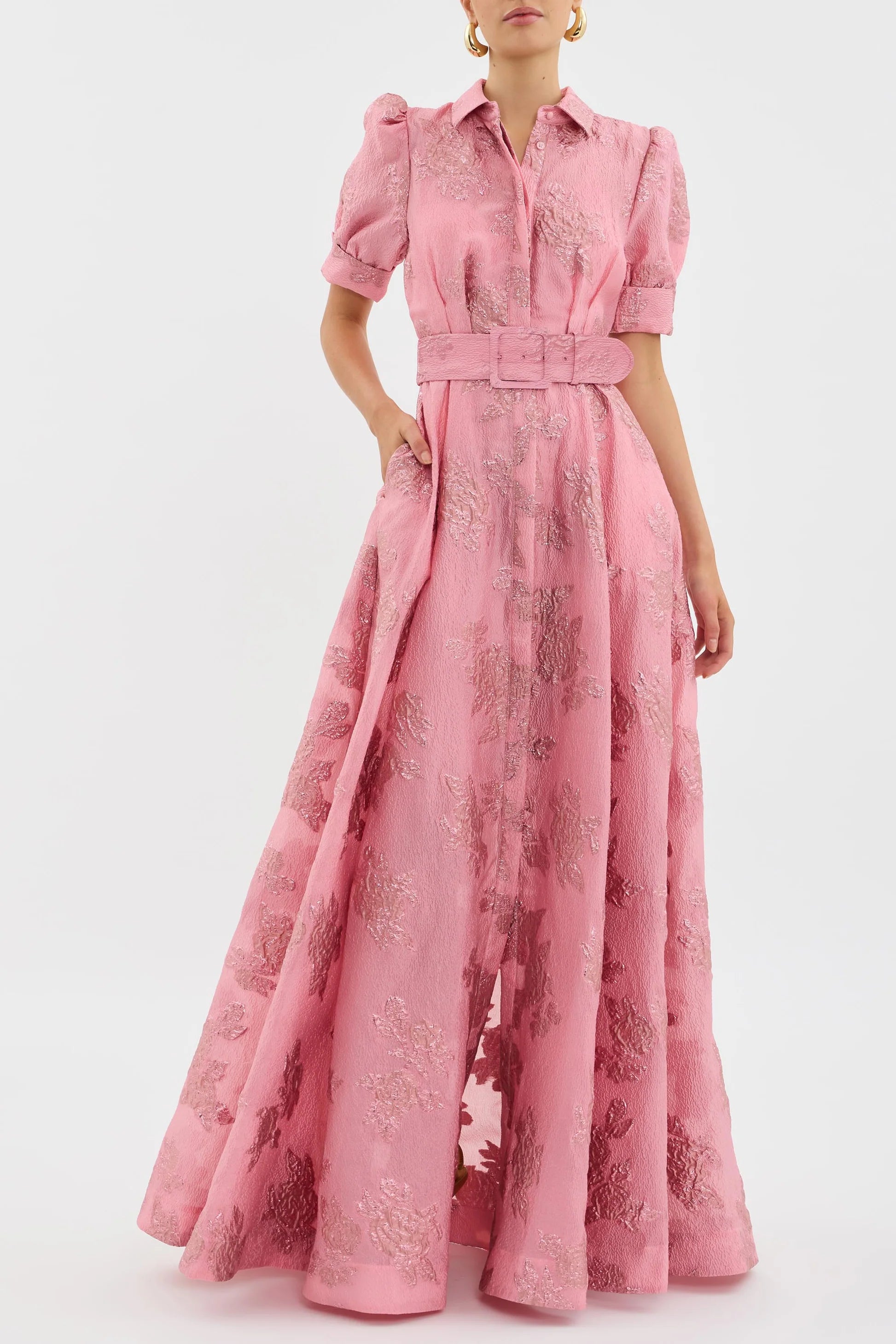 Annette Button Gown in Pink