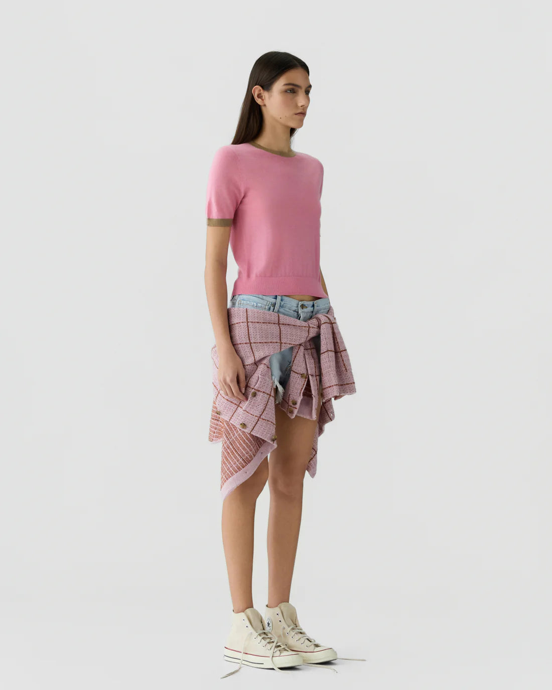 Airy Ringer Tee in Sprinkle/Camel
