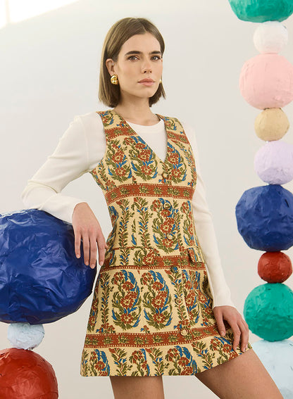 Suni Dress in Amber Glen Cream