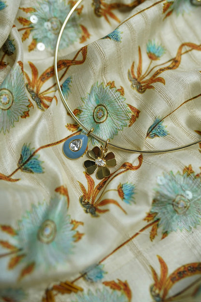 Parisian Blue Enamel Teardrop Bezel Charm