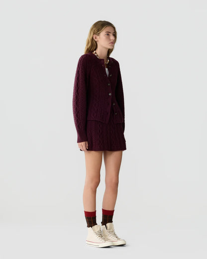 Cable Sculpted Cardigan in Fig