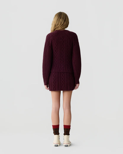 Cable Sculpted Cardigan in Fig