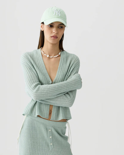 Rib Stealth Cardigan in Sage Brush