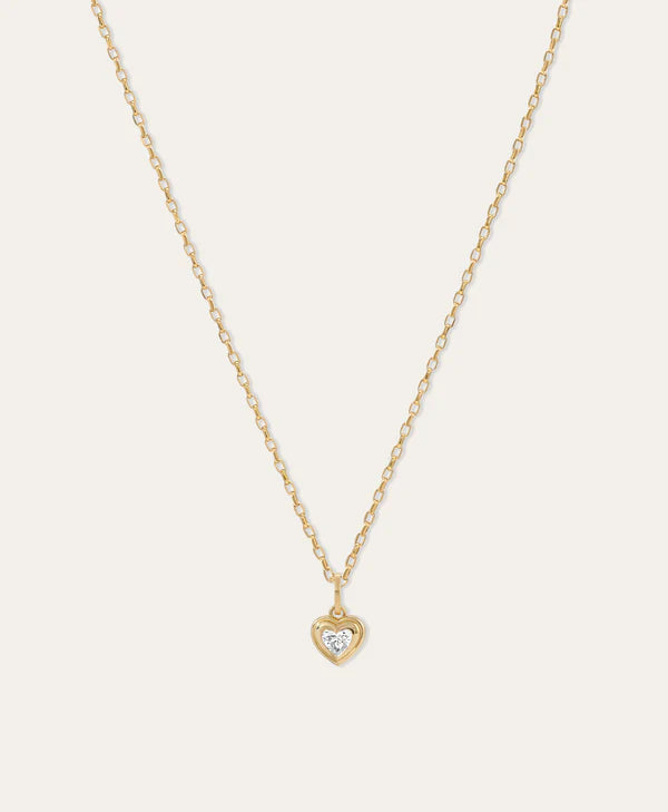 Groovy Diamond Solitaire Heart Charm