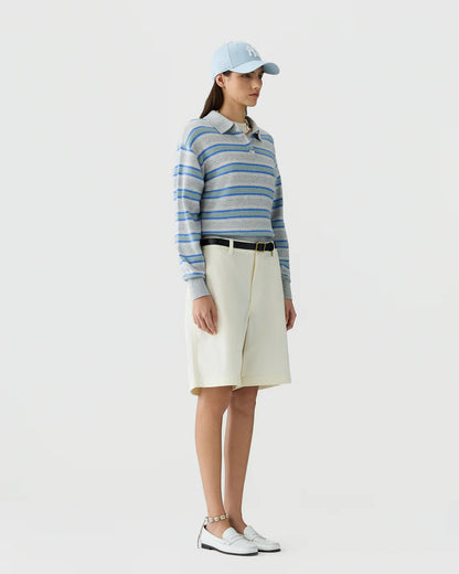 Collegiate Stripe Polo in Stone Combo