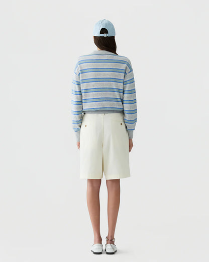 Collegiate Stripe Polo in Stone Combo