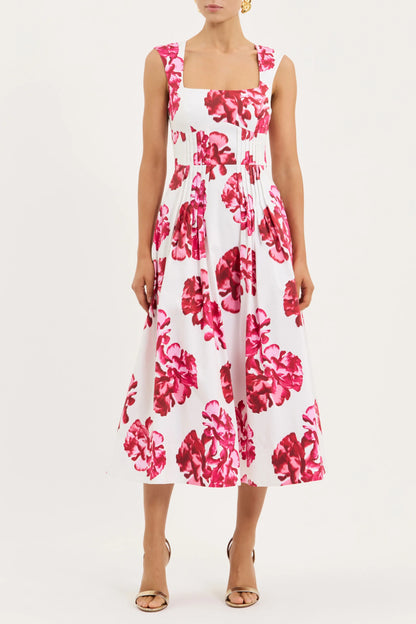 Damask Rose Midi Dress