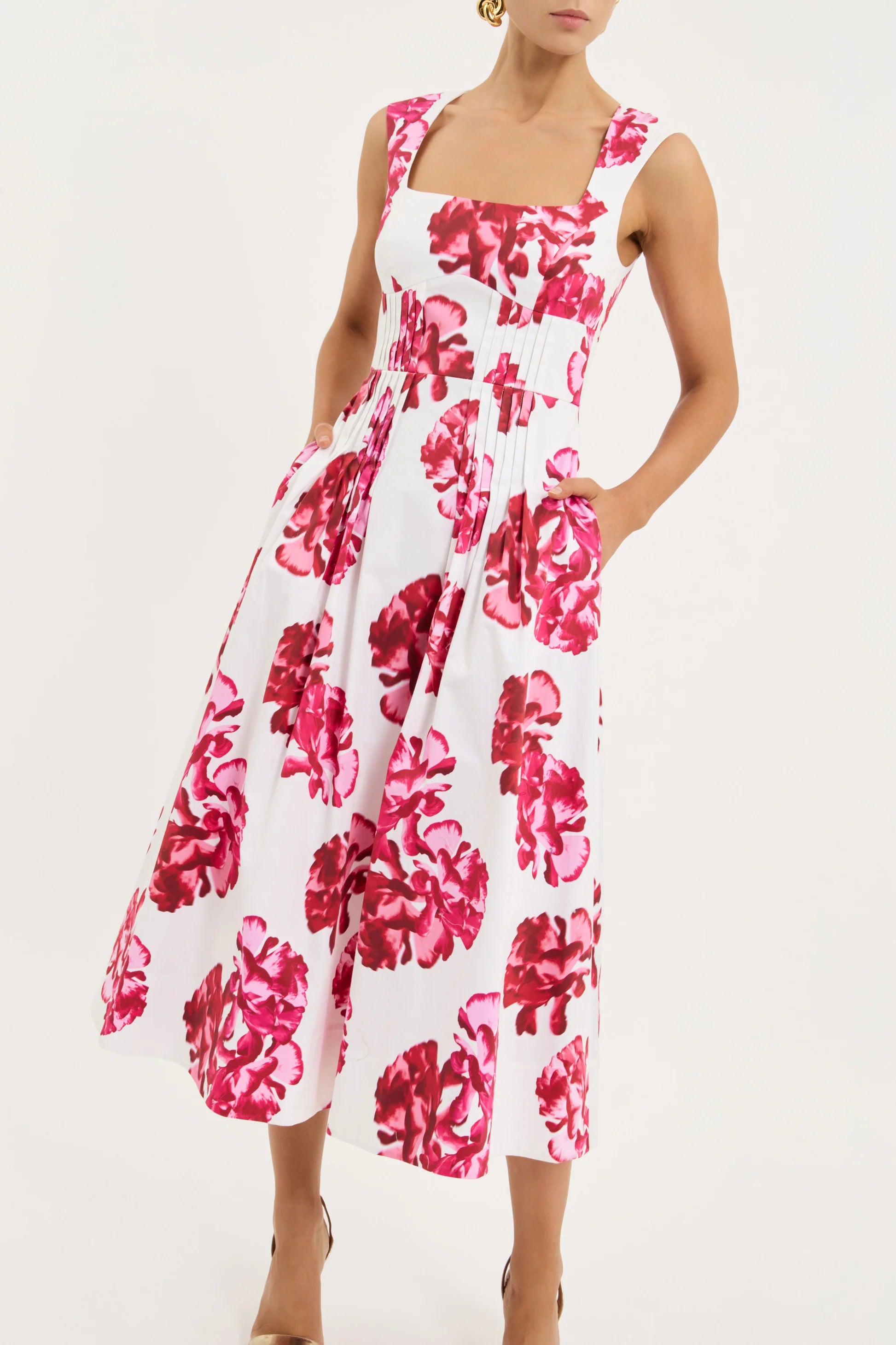 Damask Rose Midi Dress