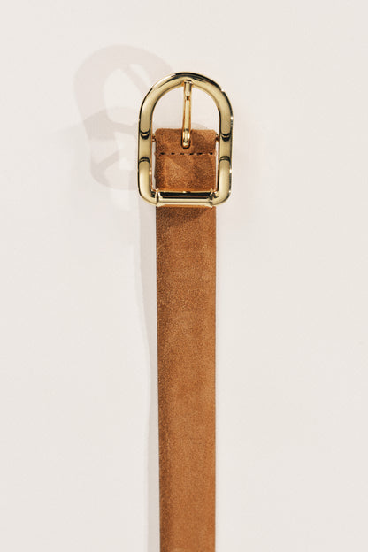 Mija Suede in Caramel & Gold