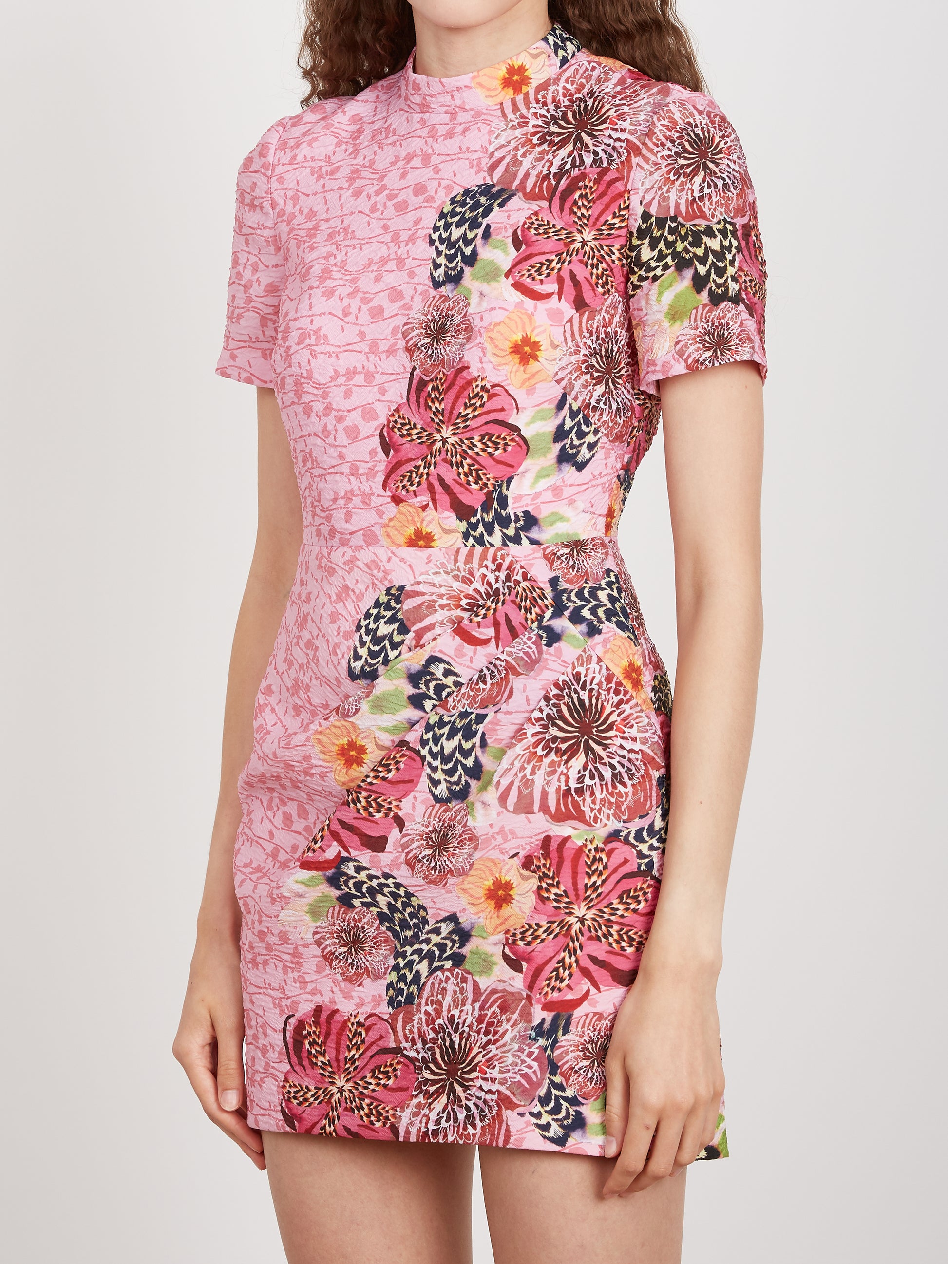 Draped Min Dress in Bamboo Bloom