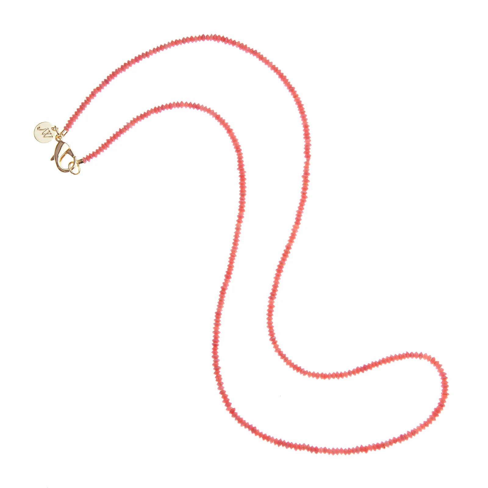 Double Wrap Beaded Necklace in Peachy Coral