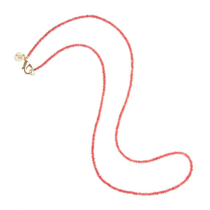 Double Wrap Beaded Necklace in Peachy Coral