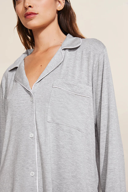 Gisele Long PJ Set in Heather Grey/Pink