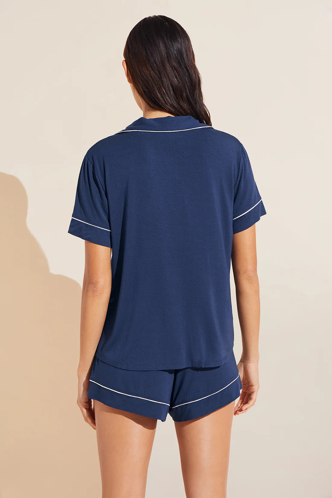 Gisele Relaxed Short PJ Set in Navy/Ivory