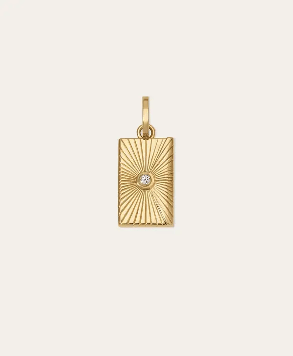 Engravable Groovy Diamond Envelope Hinged Charm
