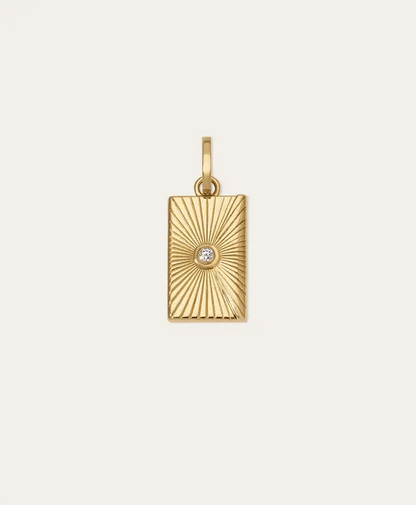 Engravable Groovy Diamond Envelope Hinged Charm
