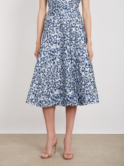 Flora Dress in Porcelain Blues