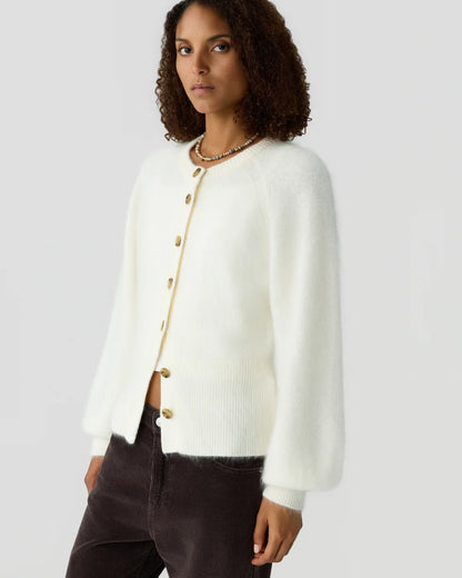 Grizzly Sculpted Cardigan in Cream