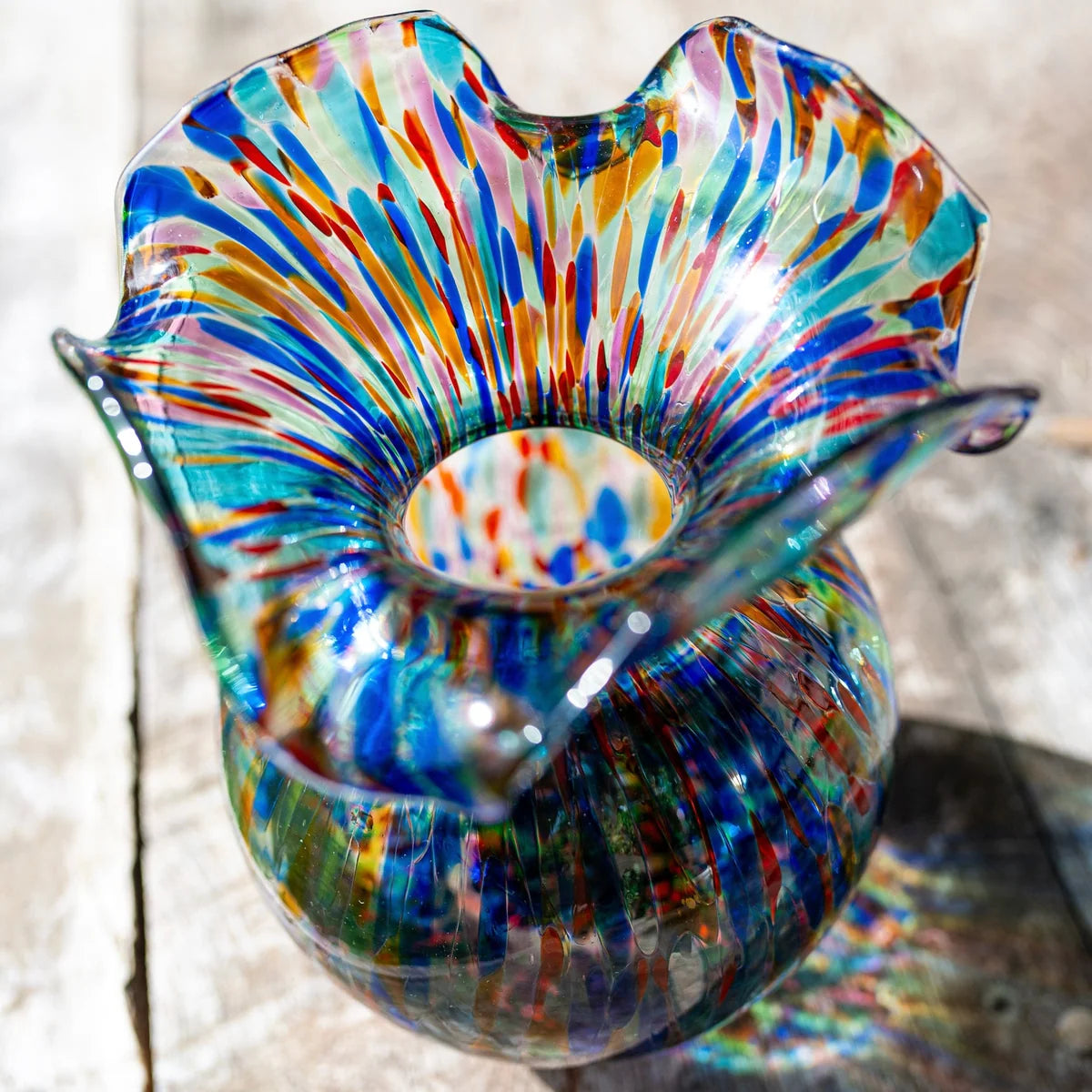 Hibiscus Glass Carnevale Bud Vase
