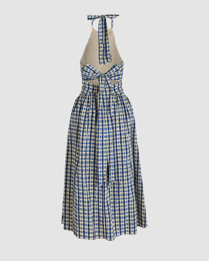 Halter in the Name of Love in Navy Check